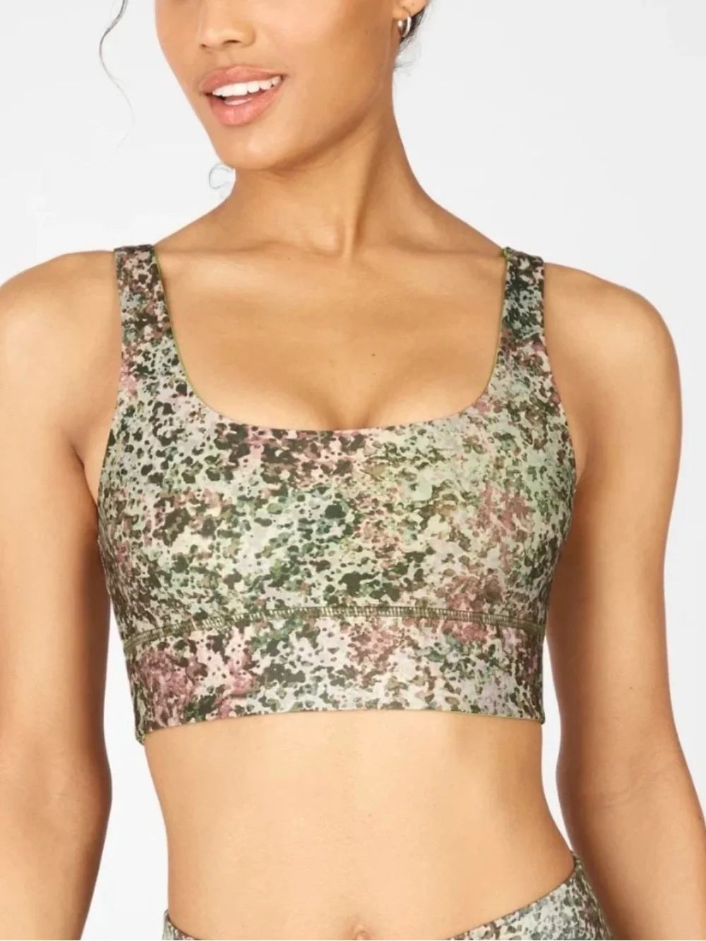 NWT matching set Fabletics XS reversible top Print Sports Bra & Leggings Set